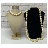 2 VTG chunky Pearl necklaces