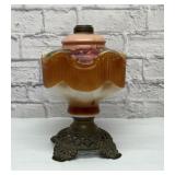 Antique oil lamp, base hand painted