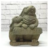 Concrete rabbits yard art 11