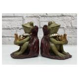 PAIR OF FROG PRINCE BOOKENDS