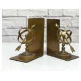Brass sundial bookends 6.5