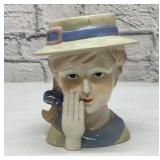 Vintage little girl head vase 6.5