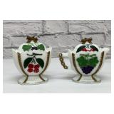 Hand Painted Milk Glass cream & sugar
