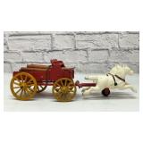 Cast iron horse and wagon