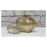 2 Vintage glass piggy banks