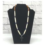 Black Hematine cross necklace
