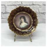 Royal Vienna Bavaria hand painted portrait plate.