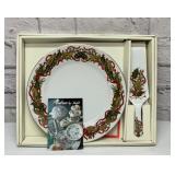 Andrea Christmas cake plate with server