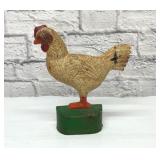 Cast-iron chicken doorstop 8.5 inches