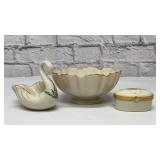 LENOX Christmas Swan bowl, Rose