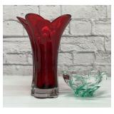 glass vase and bowl