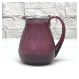 Hand blown amethyst, crackle glass, pitcher