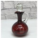 Bohemian Ruby cruet with stopper.