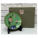 VTG cloisonné plate with stand