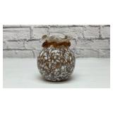 Art glass brown fluted bowl
