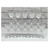Set of bohemian Crystal aperitif glasses