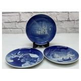 3 Copenhagen porcelain B&G plate plates