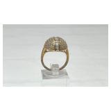 925 silver rhinestone dome ring