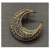 JOAN RIVERS RHINESTONE MOON BROOCH