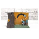 Vintage cast-iron, leapfrog mechanical bank