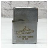 Vintage zippo, lighter USS Fred T Berry battleship