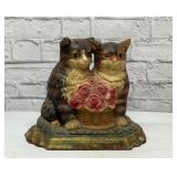 Vintage cats cast Iron doorstop 12 x 10