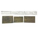 3 belt buckles Remington Ithacagun, Winchester