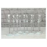 10 white stem wine glasses