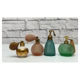 4 antique German perfume bottles
