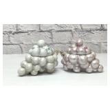 2 Royal Bayreuth grapes cluster sugar bowls
