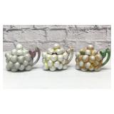 3 Royal Bayreuth grapes jam pots