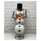 Metal snowman yard art