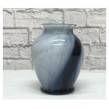 Blue art glass base 7.5