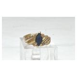 14k yellow gold sapphire ring 2.85g