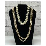 Antique pears, seashells necklaces