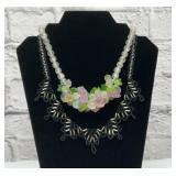 2 VTG necklaces lucite fruit, jet beads