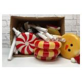 VTG snowman & candy lighted blow molds