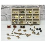 Vintage assorted cufflinks, service pins