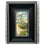 Antique oil on canvas GREAT HERON