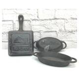 3 cast iron pans