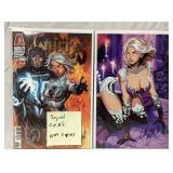 2 absolute Comics white widow signed Comics