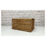Woven basket, wood handles