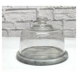 Marble cheese plate with glass dome