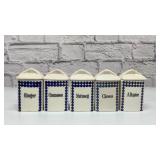 5 German spice jars with lids