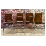 4 mid-century modern LUCITE dining chairs