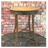 Wicker & wood round table