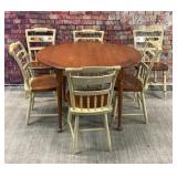 Antique Hitchcock table, 6 chairs