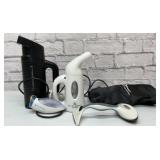 2 clothes steamers, sweater piller