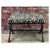Upholstered iron bench