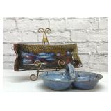 2 studio pottery dishes
